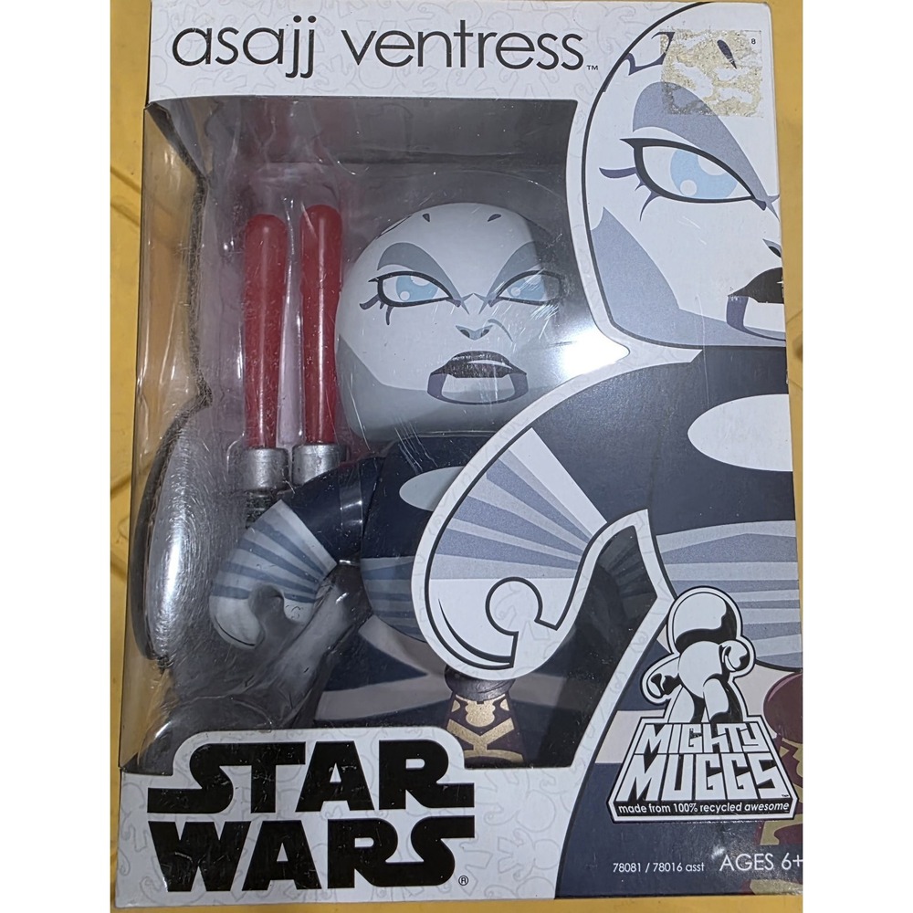 New Star Wars Mighty Muggs Asajj Ventress Vinyl Action Figure Hasbro Sealed